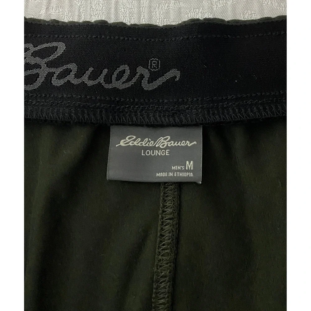 Eddie Bauer Lounge Mens Medium Olive Green Performance Shorts Drawstring Stretch